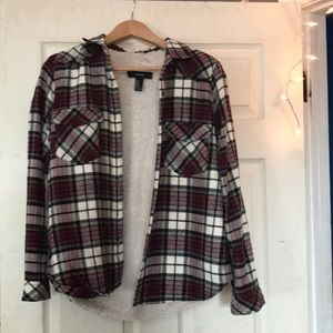 Flannel with faux fur lining